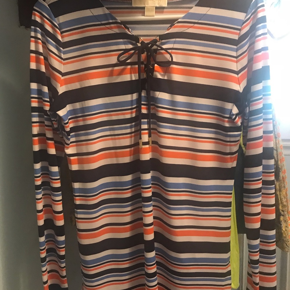 Michael Kors long sleeved stripped shirt